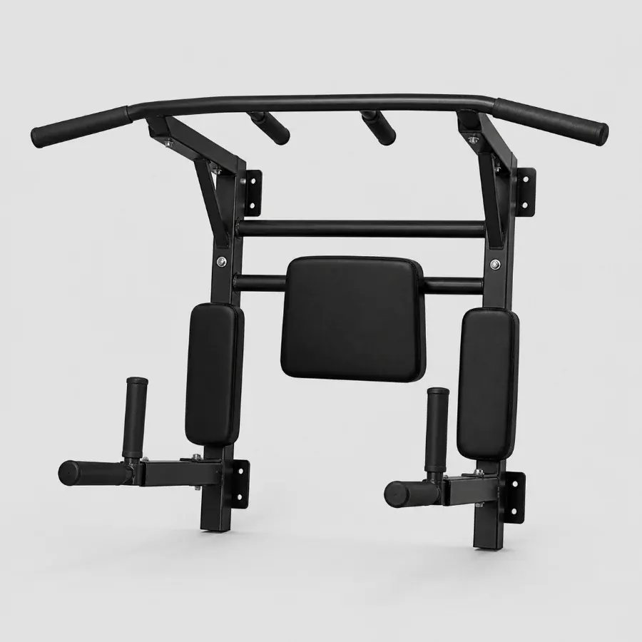 Разборный настенный тренажёр: турник с 3 хватами + брусья + пресс